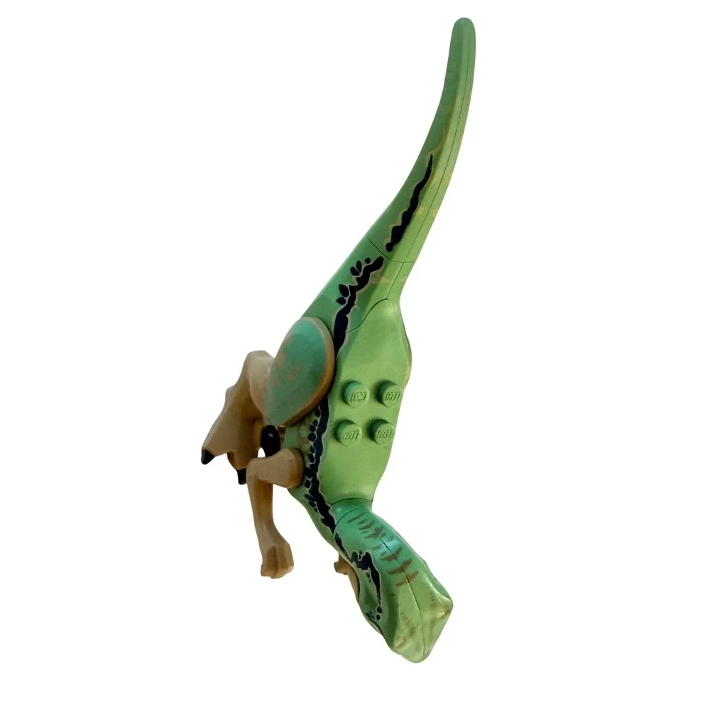 LEGO Jurassic World Velociraptor Dinosaur Figure/Green with Blue Stripes (75917)